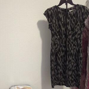 Calvin Klein Collection Black and Gray Sheath Mini Dress